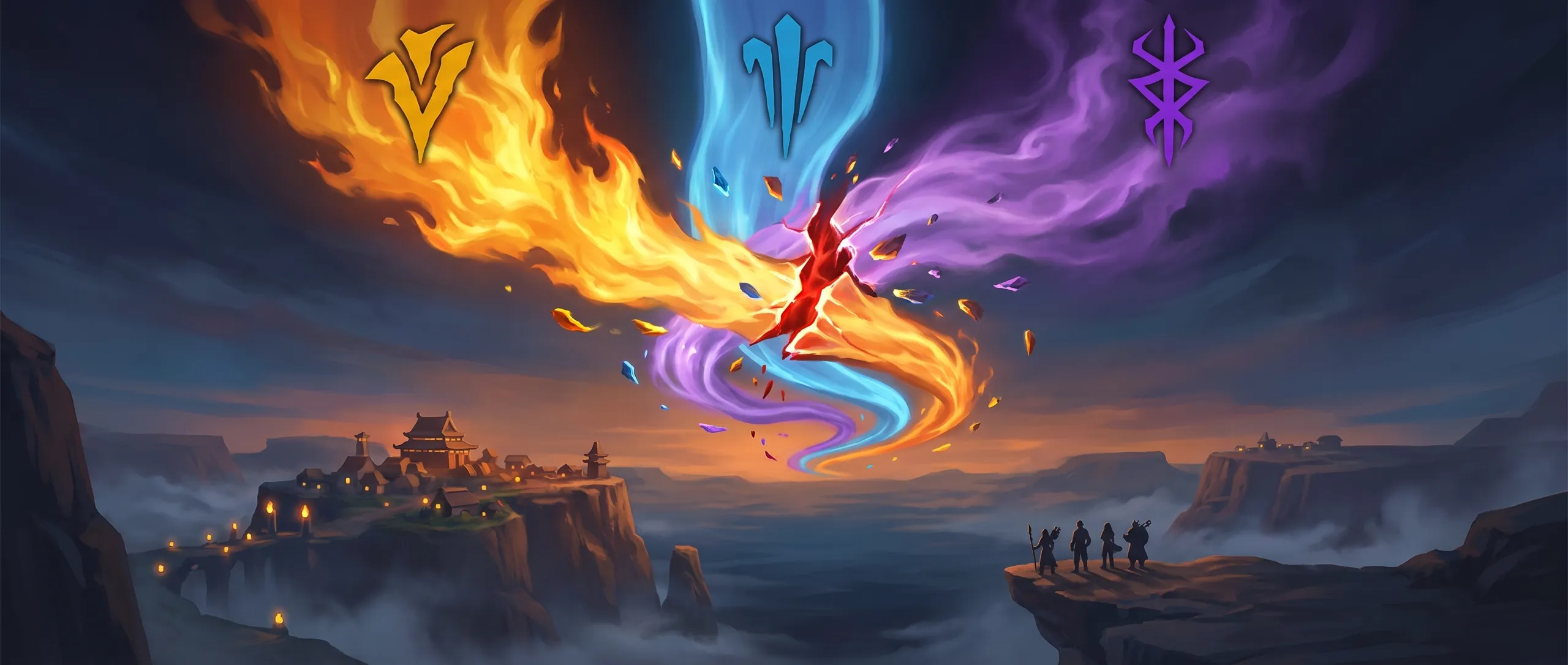 The three rivers of light of the Eons breaking over Adhyatma: The Sundering, Chapter I · Ashram Online MMORPG